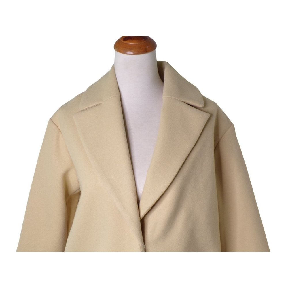 🆕 TOPSHOP Margo Oversized Buttermilk Coat Yellow Beige 2 - Picture 9 of 12